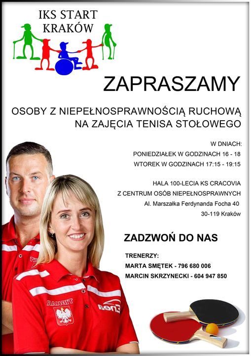 Plakat treningu Trening dla osób z niepełnosprawnością ruchową Kraków