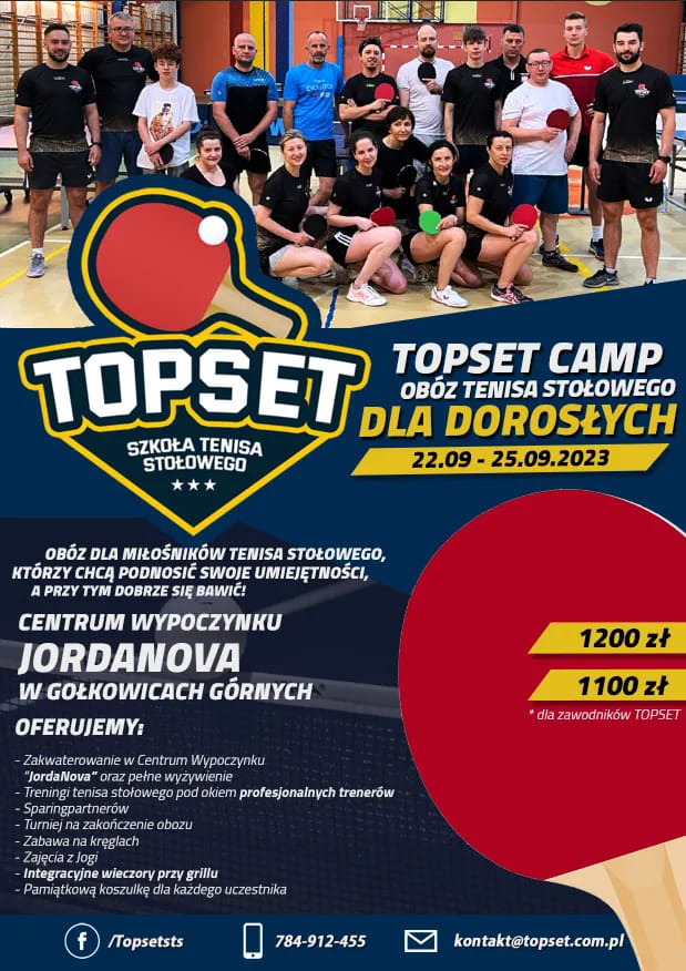 Plakat treningu IV Edycja TOPSET Camp  2023