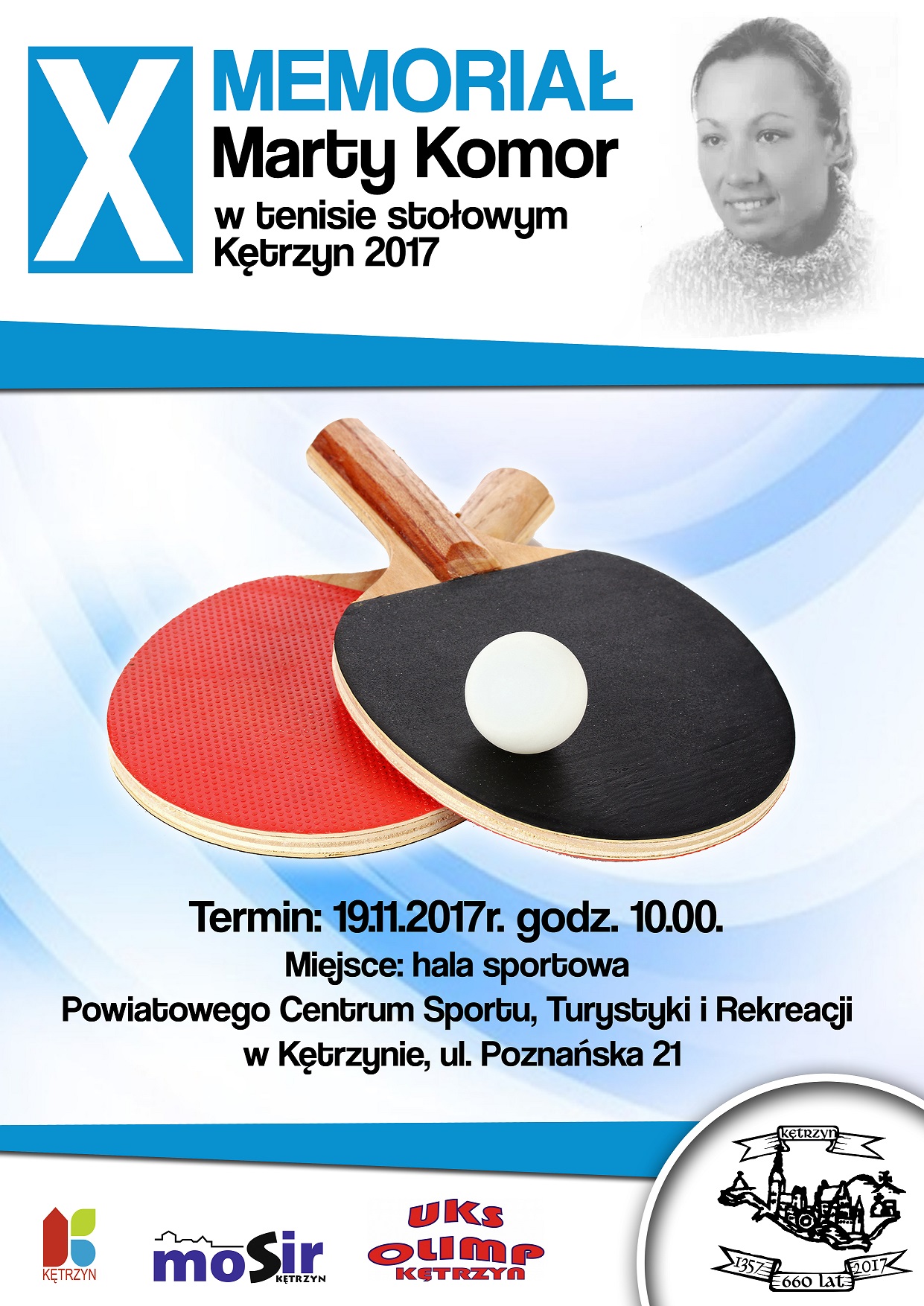 Plakat turnieju X Memoriał Marty Komor w Kętrzynie