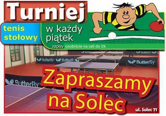 Plakat turnieju Turniej Piątkowy Solec 2018 - 30. 11.2018