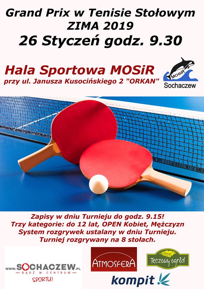 Plakat turnieju GRAND PRIX ZIMA 2019/ Sochaczew