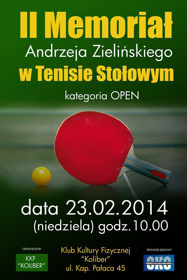 Plakat turnieju II Memoriał Andrzeja Zielińskiego