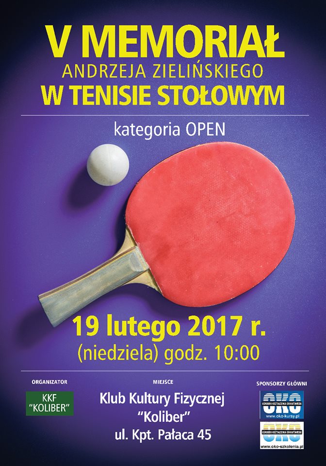Plakat turnieju V Memoriał Andrzeja Zielińskiego