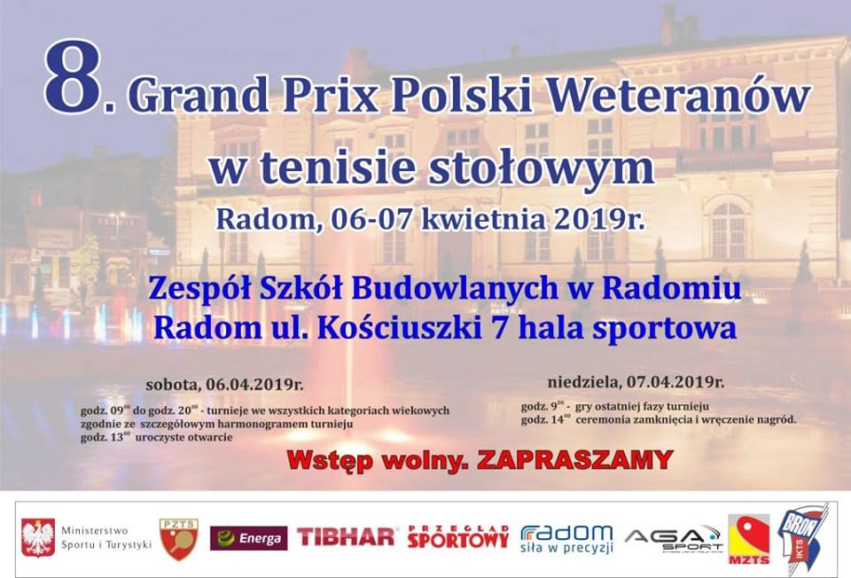 Plakat turnieju 8. GRAND PRIX POLSKI WETERANÓW