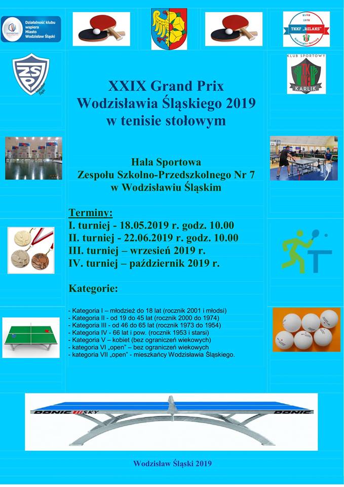 Plakat turnieju XXIX Grand Prix Wodzisławia Śląskiego 2019- I turniej