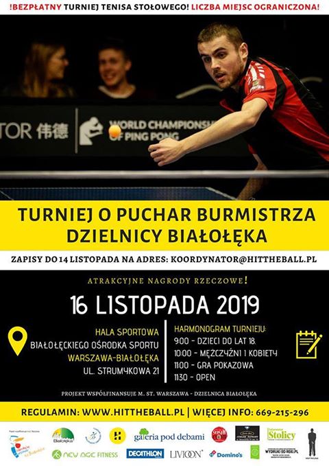 Plakat turnieju Turniej o Puchar Burmistrza Dzielnicy Białołęka