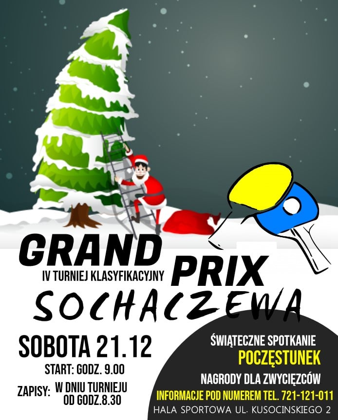Plakat turnieju IV Grand Prix Sochaczewa w Tenisie Stołowym 2019