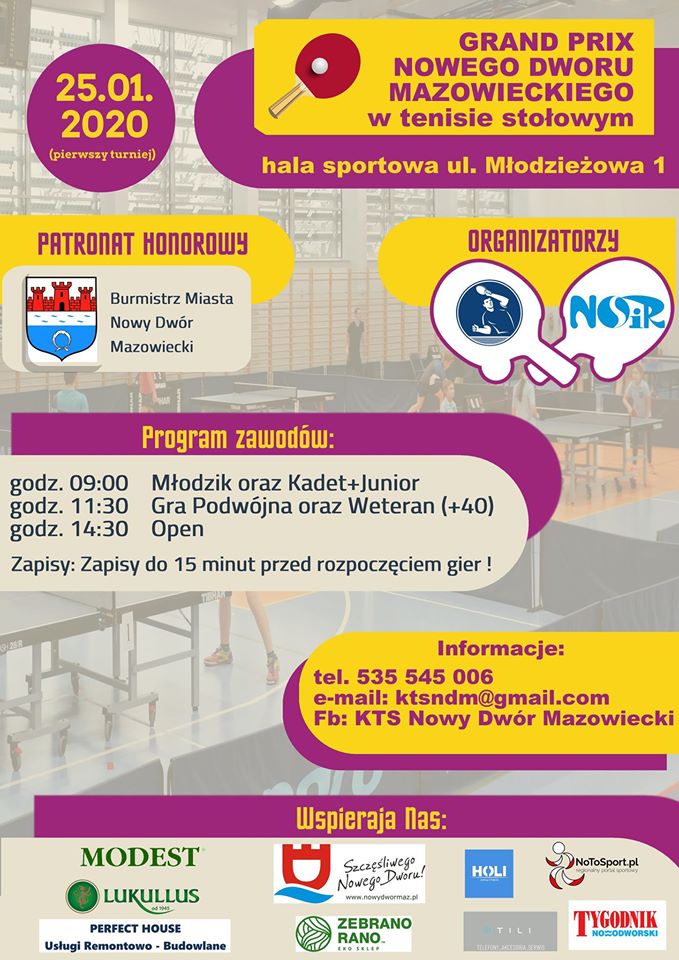 Plakat turnieju Grand Prix Nowego Dworu Mazowieckiego - I turniej