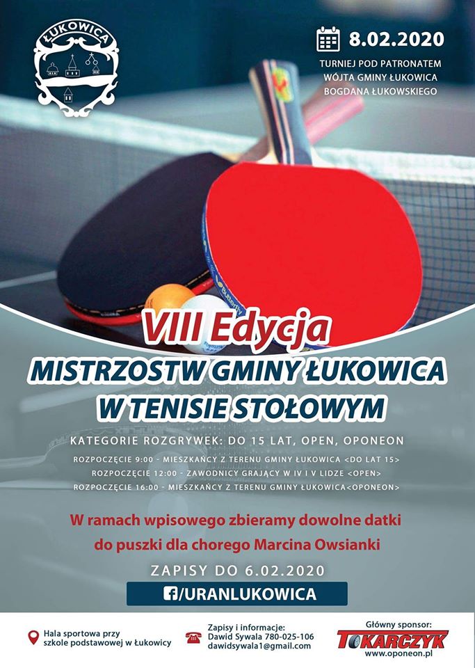 Plakat turnieju VIII edycja Mistrzostw Gminy Łukowica