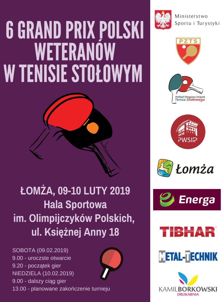 Plakat turnieju 6. Grand Prix Polski Weteranów
