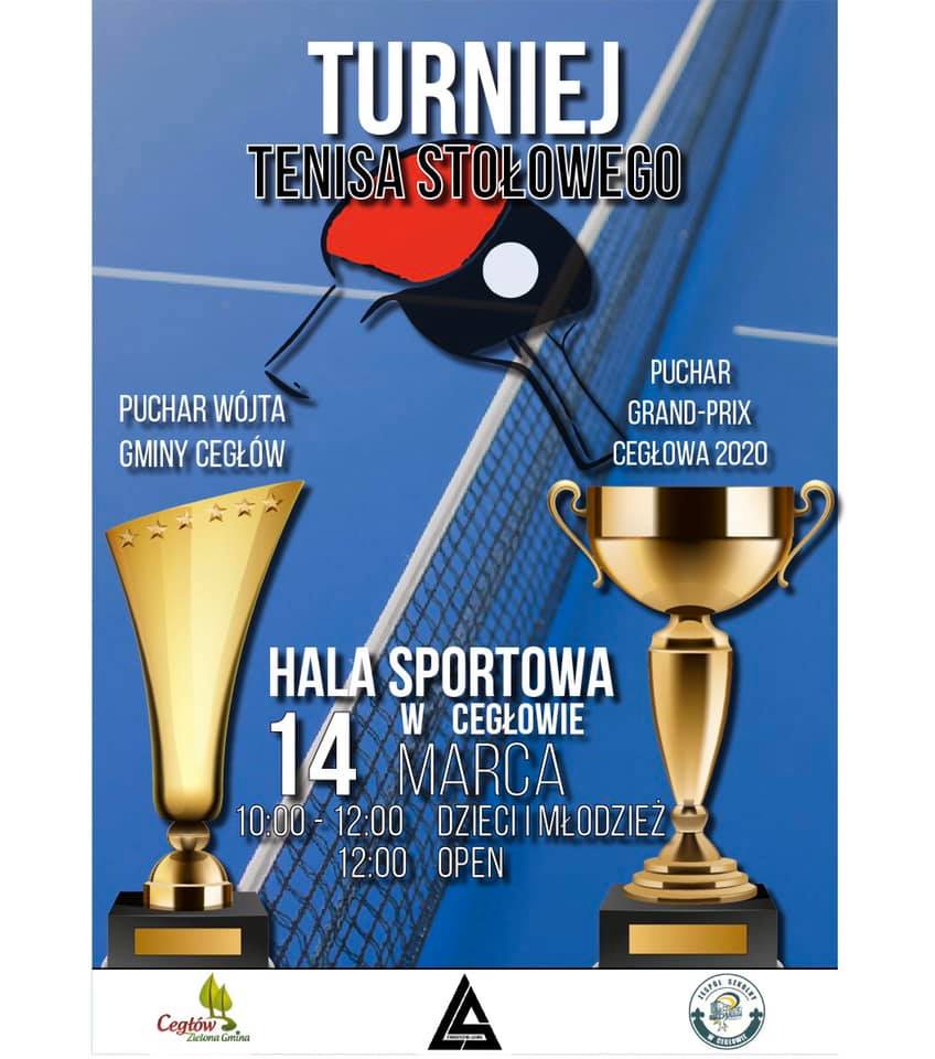 Plakat turnieju Wielki podwójny turniej w Cegłowie- PUCHAR WÓJTA i PUCHAR GP CEGŁOWA 2020