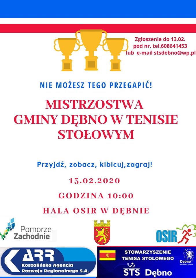 Plakat turnieju Mistrzostwa Gminy Dębno