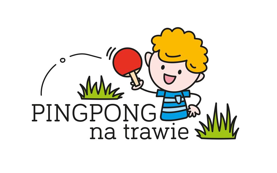 Plakat turnieju Piknik  "Pingpong na Trawie"na Żoliborzu