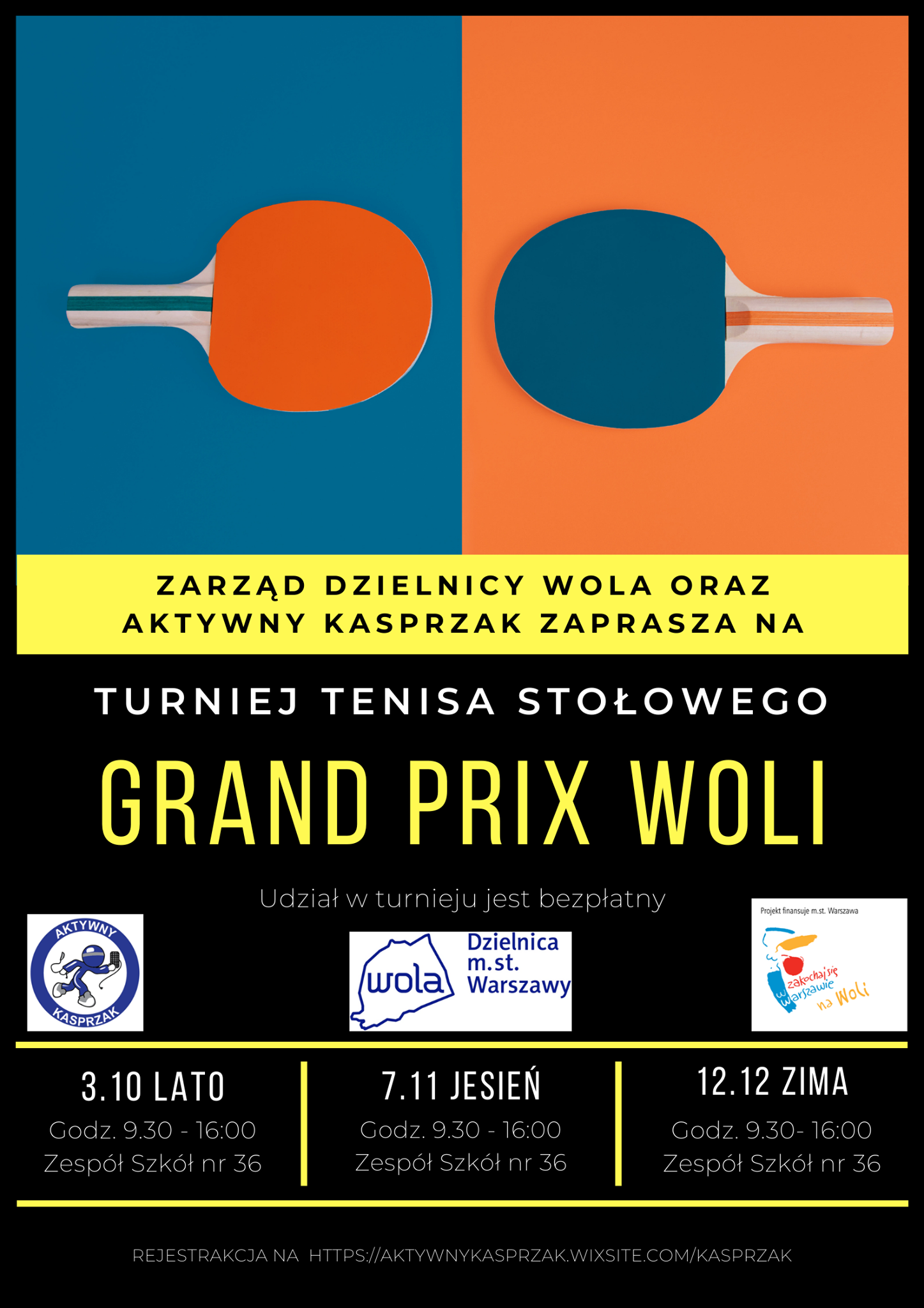 Plakat turnieju Grand Prix Woli 2020 - jesień