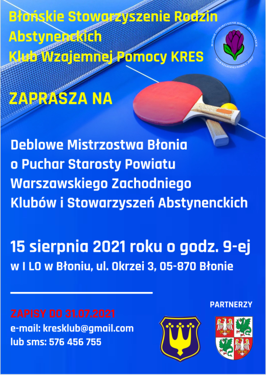 Plakat turnieju Deblowe Mistrzostwa Błonia