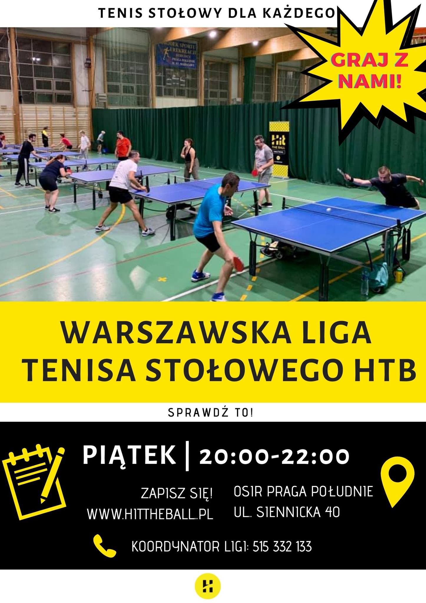 Plakat turnieju Warszawska Liga Tenisa Stołowego Livioon 2021 - 2 kolejka