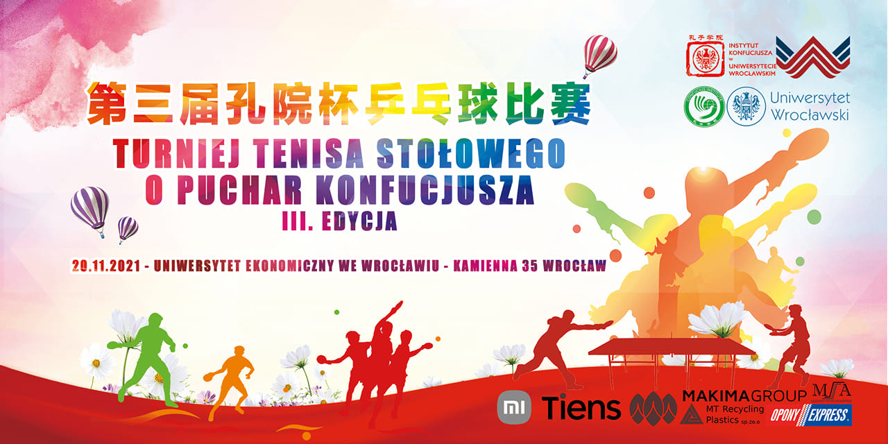 Plakat turnieju Turniej Tenisa Stołowego o Puchar Konfucjusza - 3 edycja