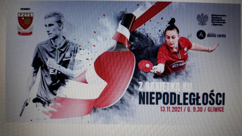 Plakat turnieju Z rakietką ku niepodległości - Gliwice