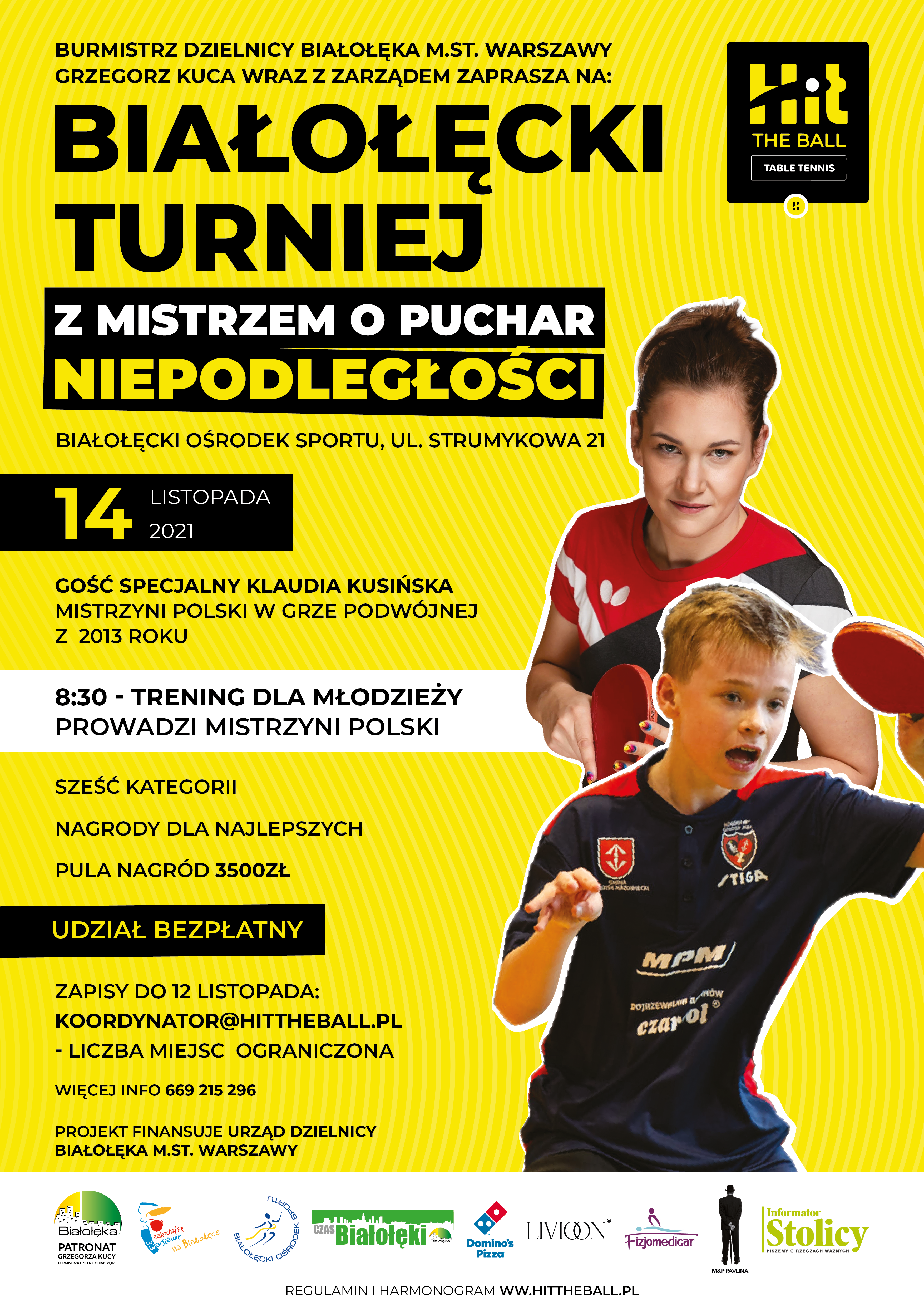 Plakat turnieju Białołęcki Turniej z Mistrzem o Puchar Niepodległości