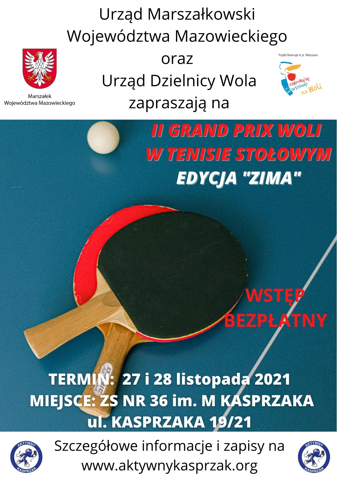 Plakat turnieju II Grand Prix Woli  - JESIEŃ - szkoła podstawowa