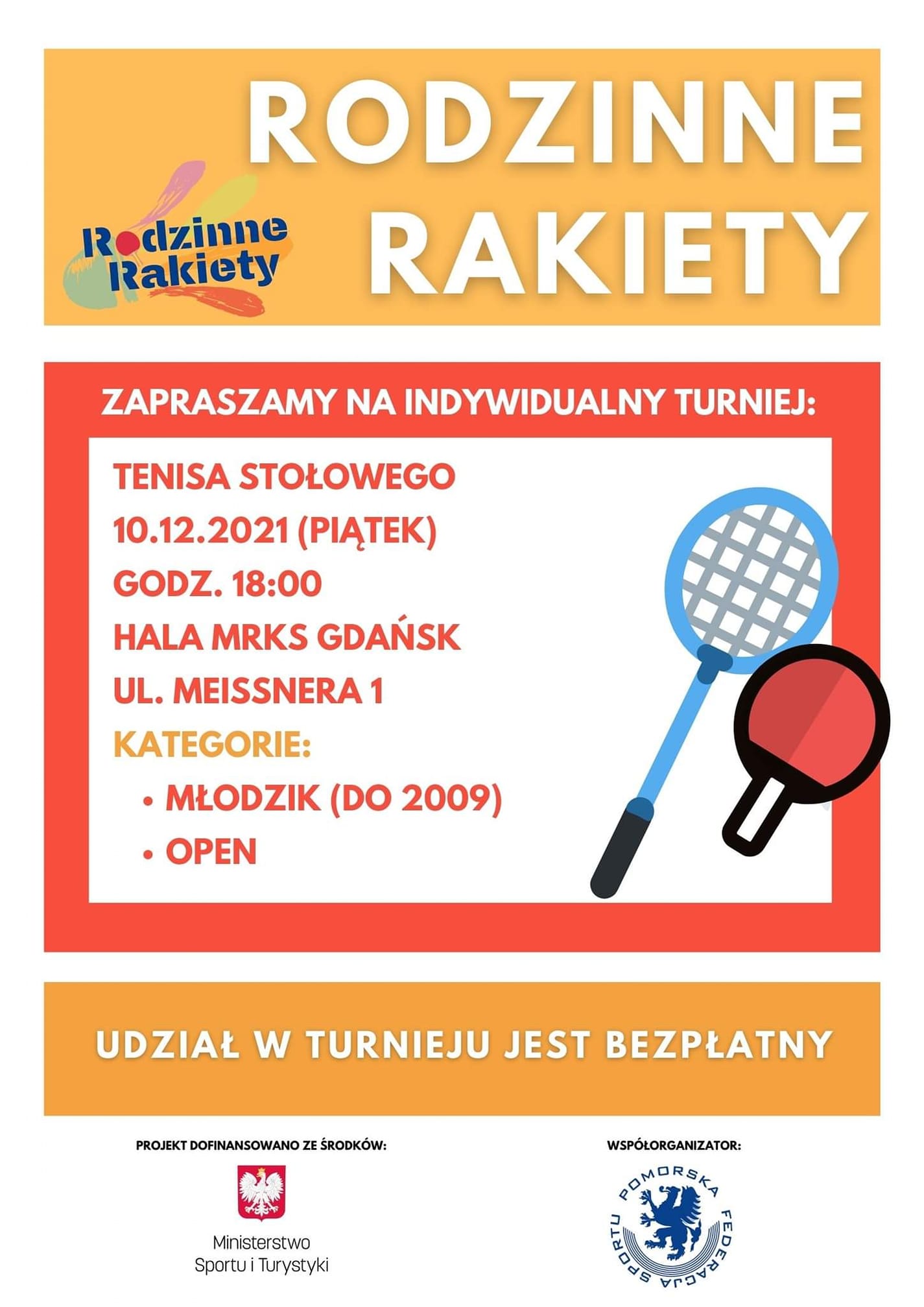 Plakat turnieju Rodzinne Rakiety