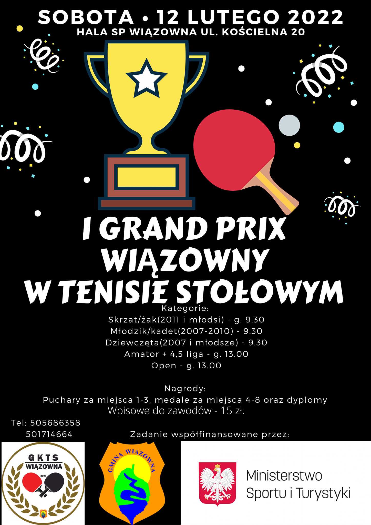 Plakat turnieju I Turniej GKTS Wiązowna - luty 2022