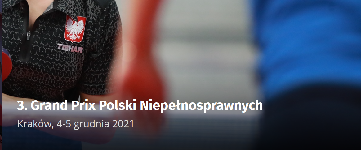 Plakat turnieju 3. Grand Prix Polski Osób Niepełnosprawnych - grudzień 2021