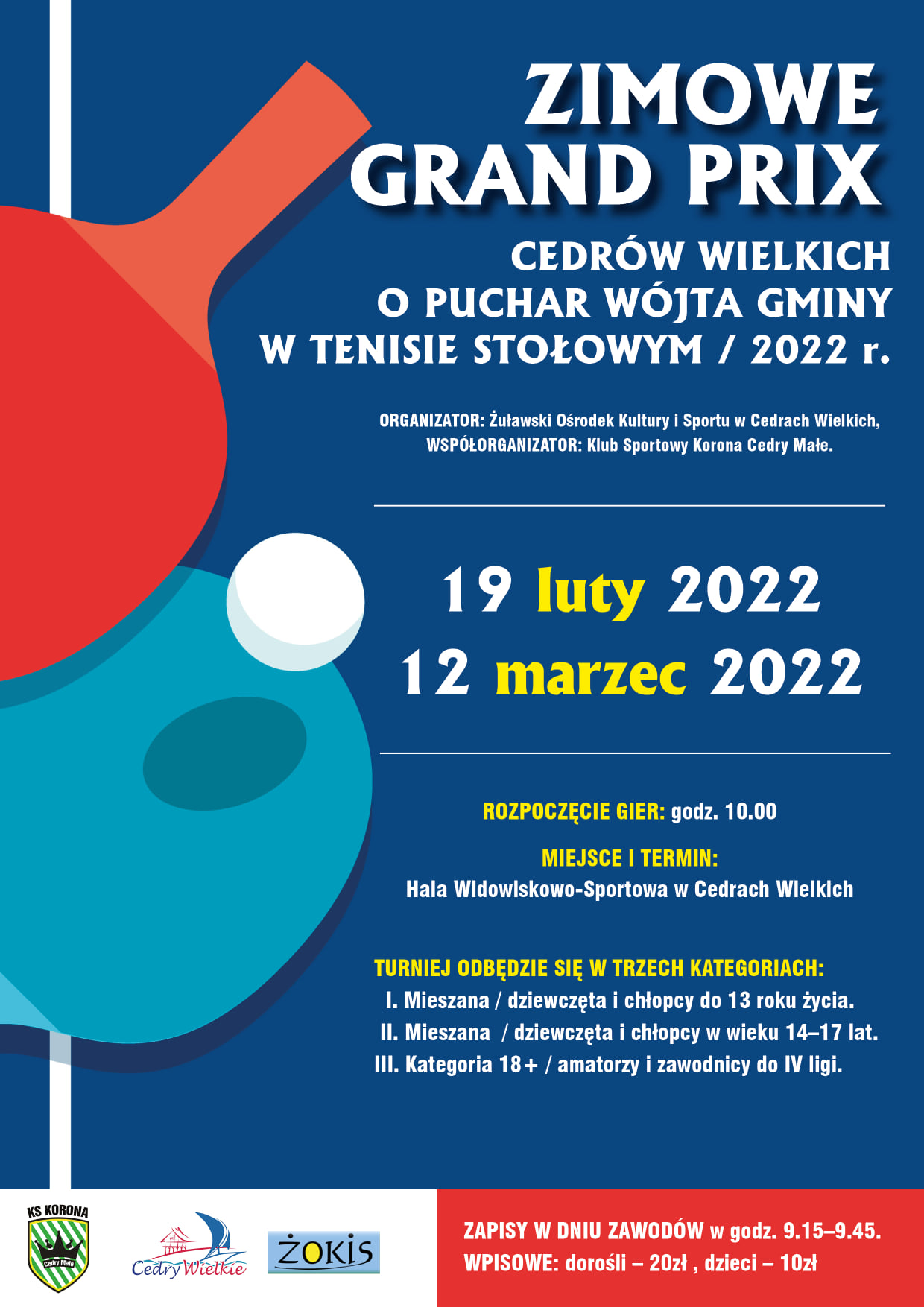 Plakat turnieju Zimowe Grand Prix Cedrów Wielkich