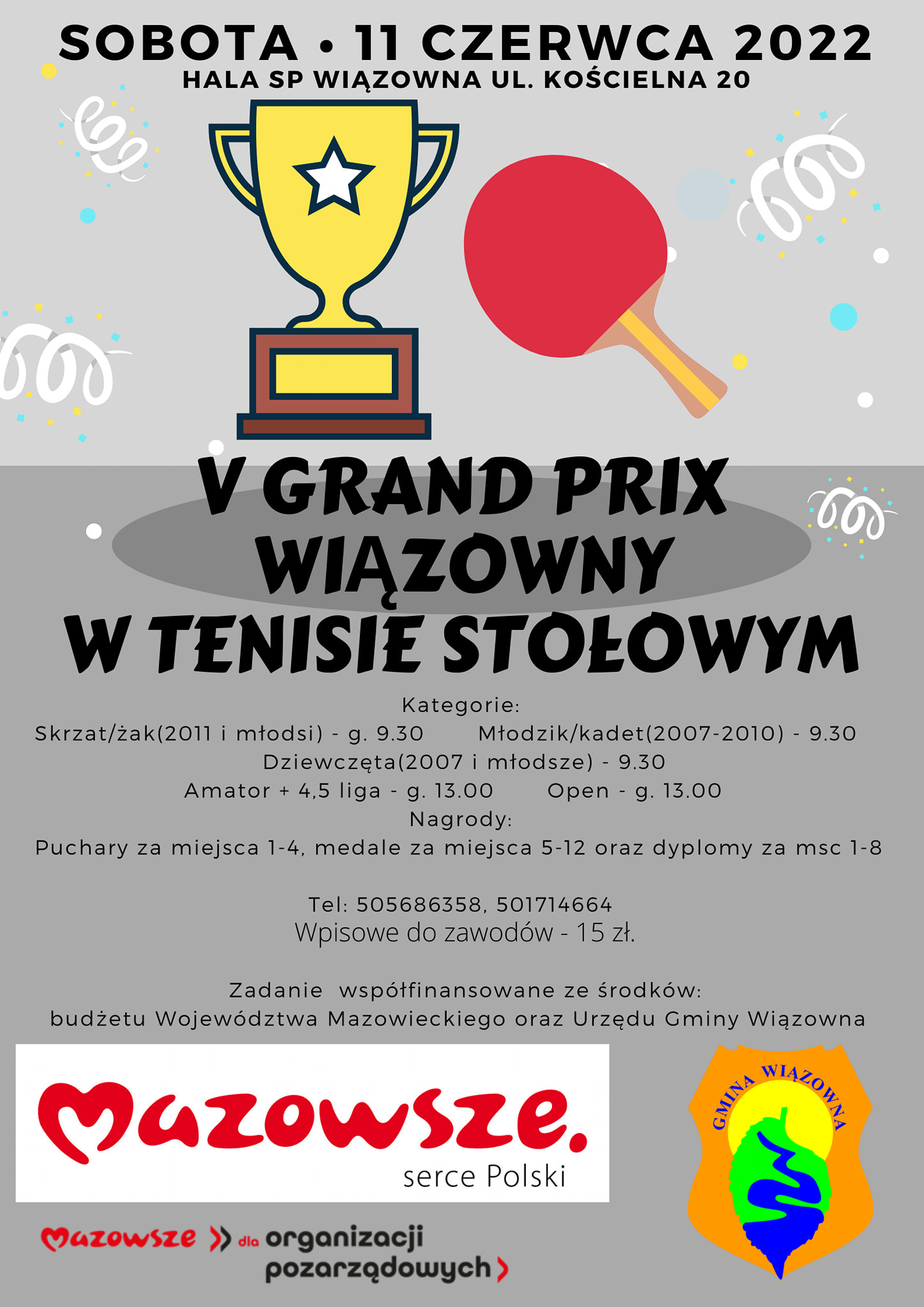 Plakat turnieju V Turniej GKTS Wiązowna - czerwiec 2022