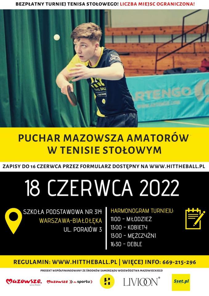Plakat turnieju Puchar Mazowsza Amatorów 2022