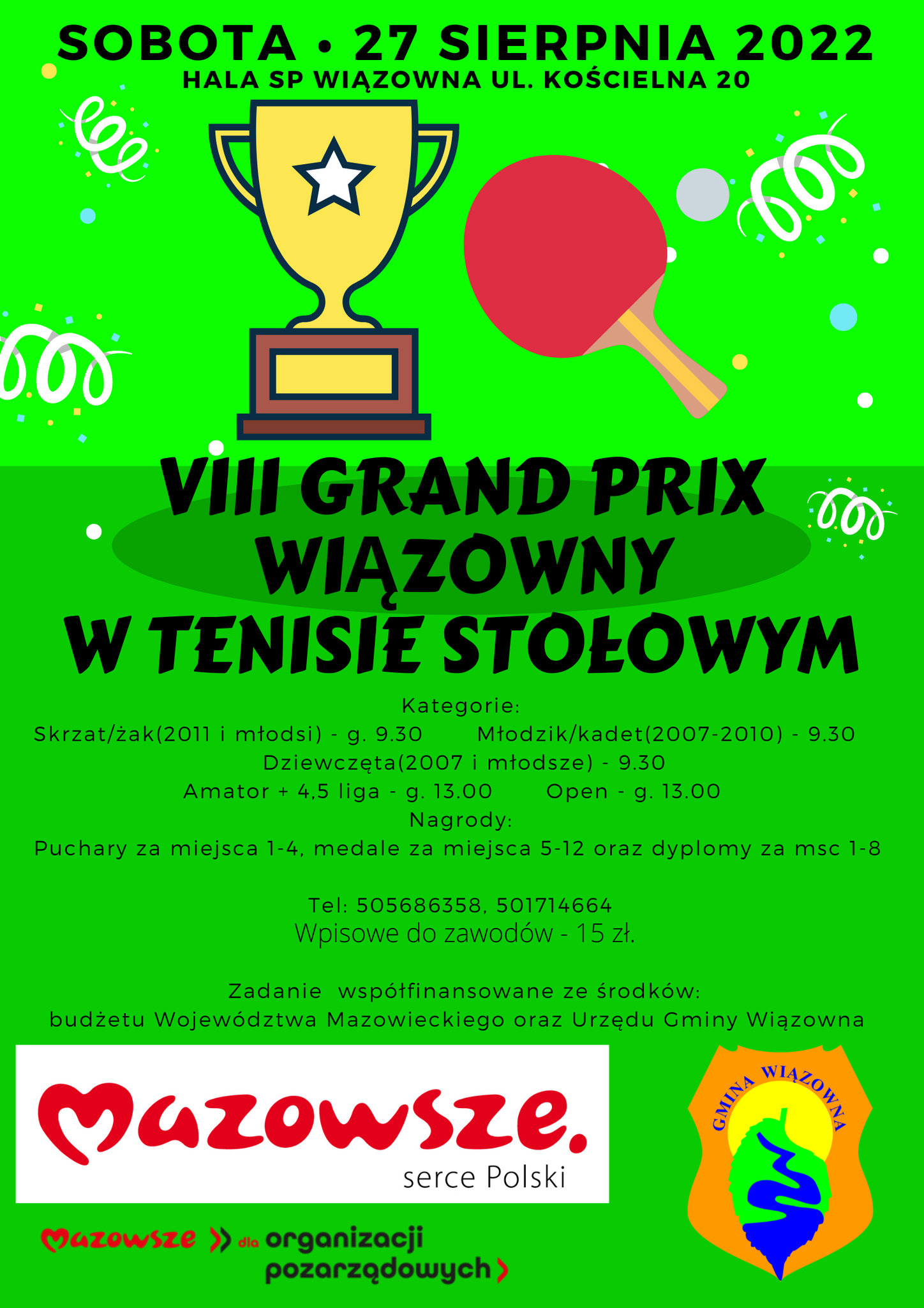 Plakat turnieju VIII Turniej GKTS Wiązowna - sierpień 2022