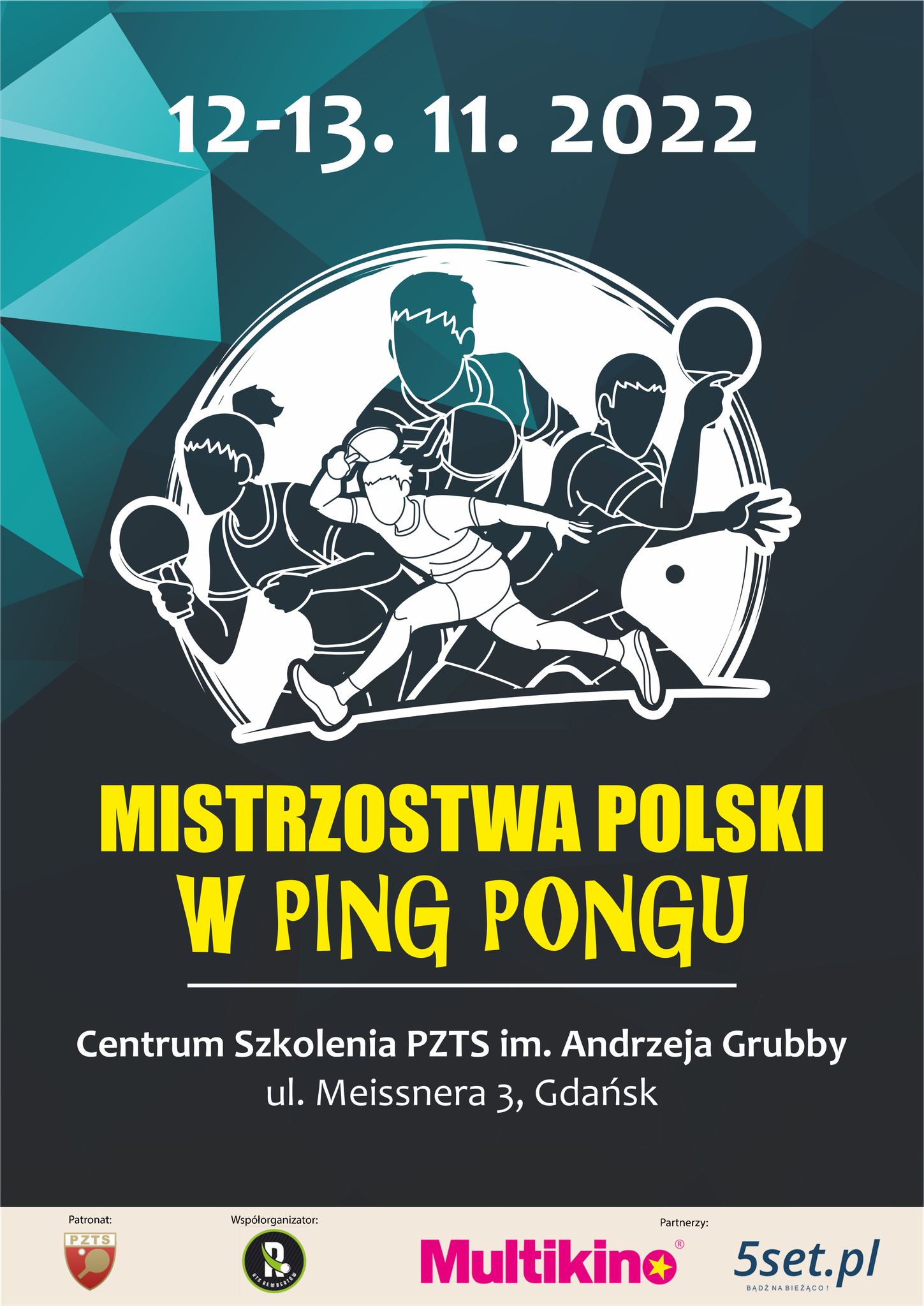 Plakat turnieju Mistrzostwa Polski w Ping Pongu 2022