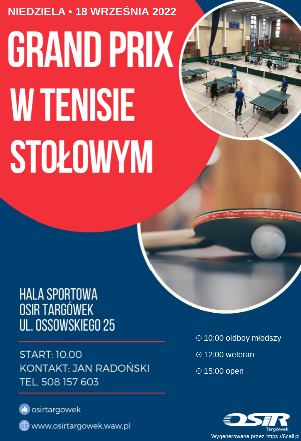 Plakat turnieju I Grand Prix amatorów - Targówek Ossowskiego (Sezon  2022/2023)