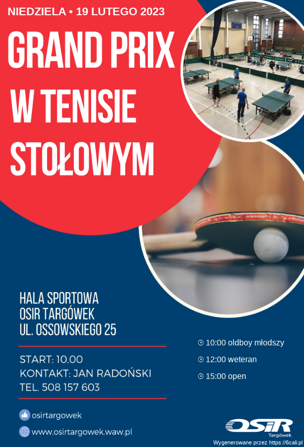 Plakat turnieju VI Grand Prix amatorów - Targówek Ossowskiego (Sezon  2022/2023)