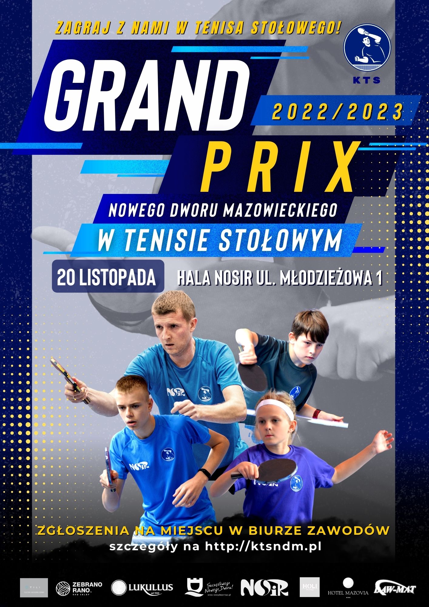 Plakat turnieju Grand Prix Nowego Dworu Mazowieckiego 2022/2023 - termin 2