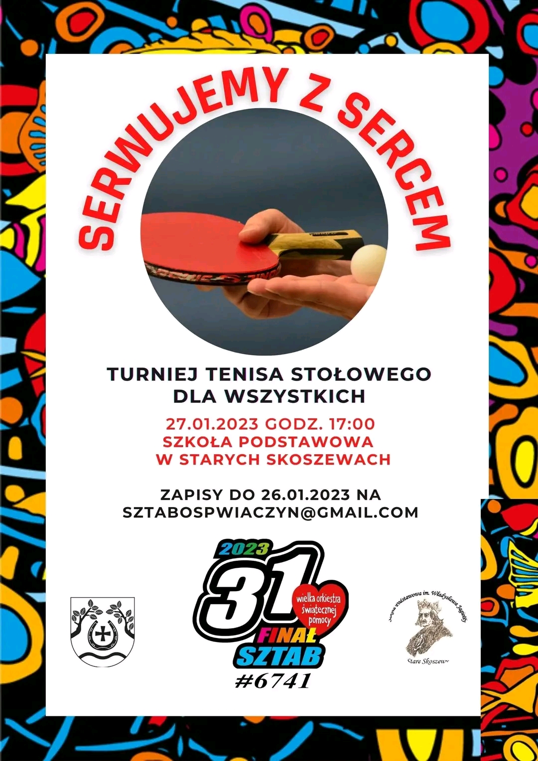 Plakat turnieju Serwujemy z sercem
