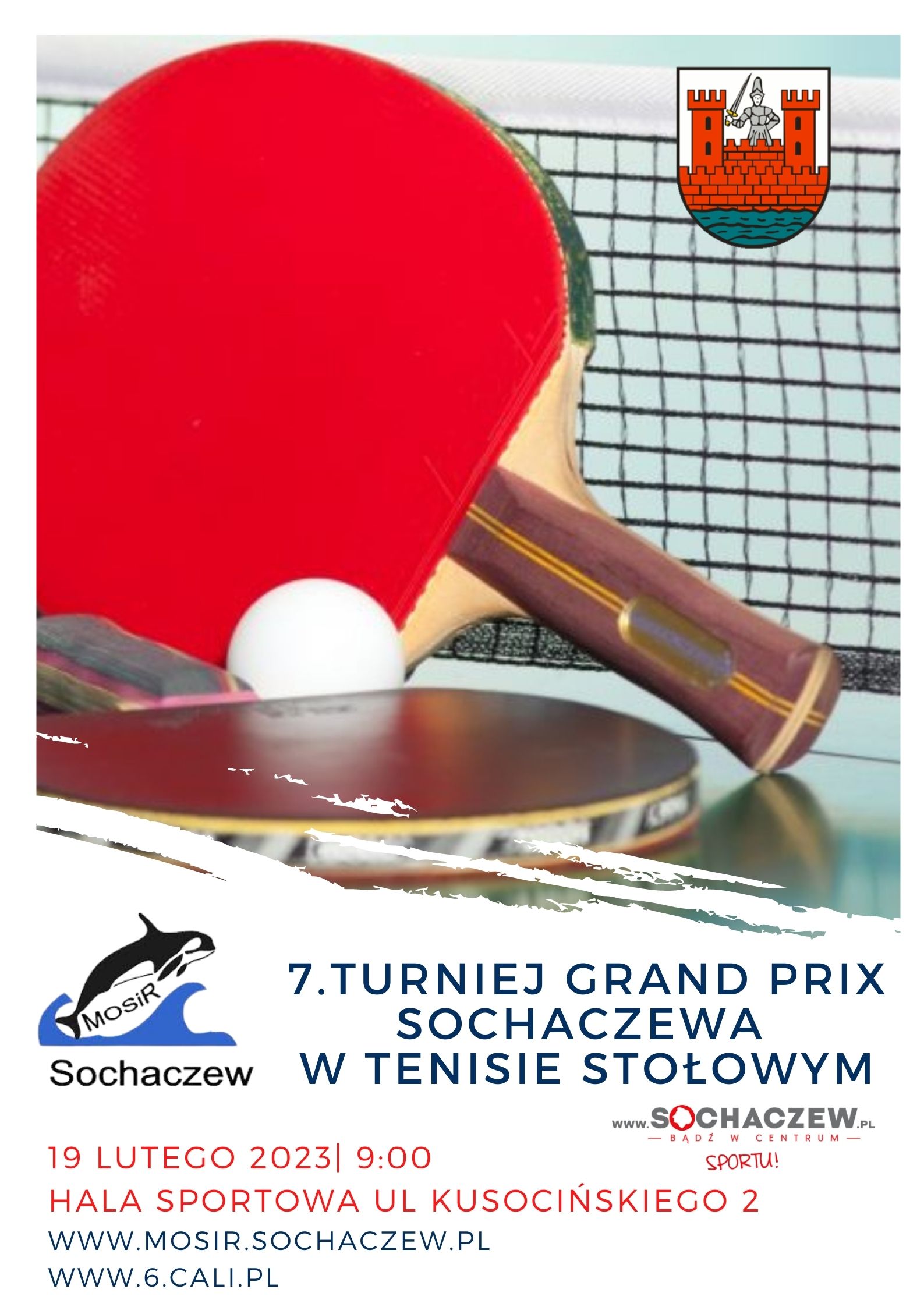 Plakat turnieju Grand Prix Sochaczewa w Tenisie Stołowym - termin 7