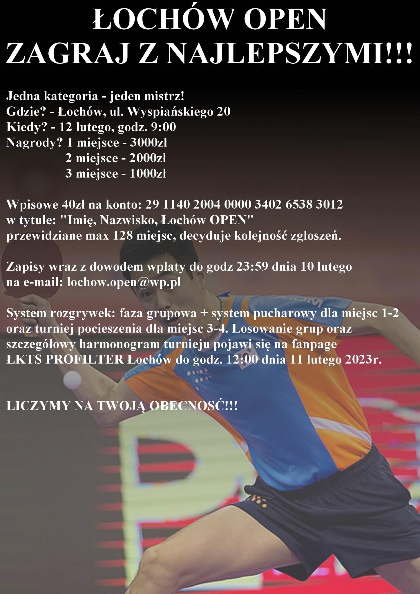 Plakat turnieju Otwarte Mistrzostwa Łochowa 2023