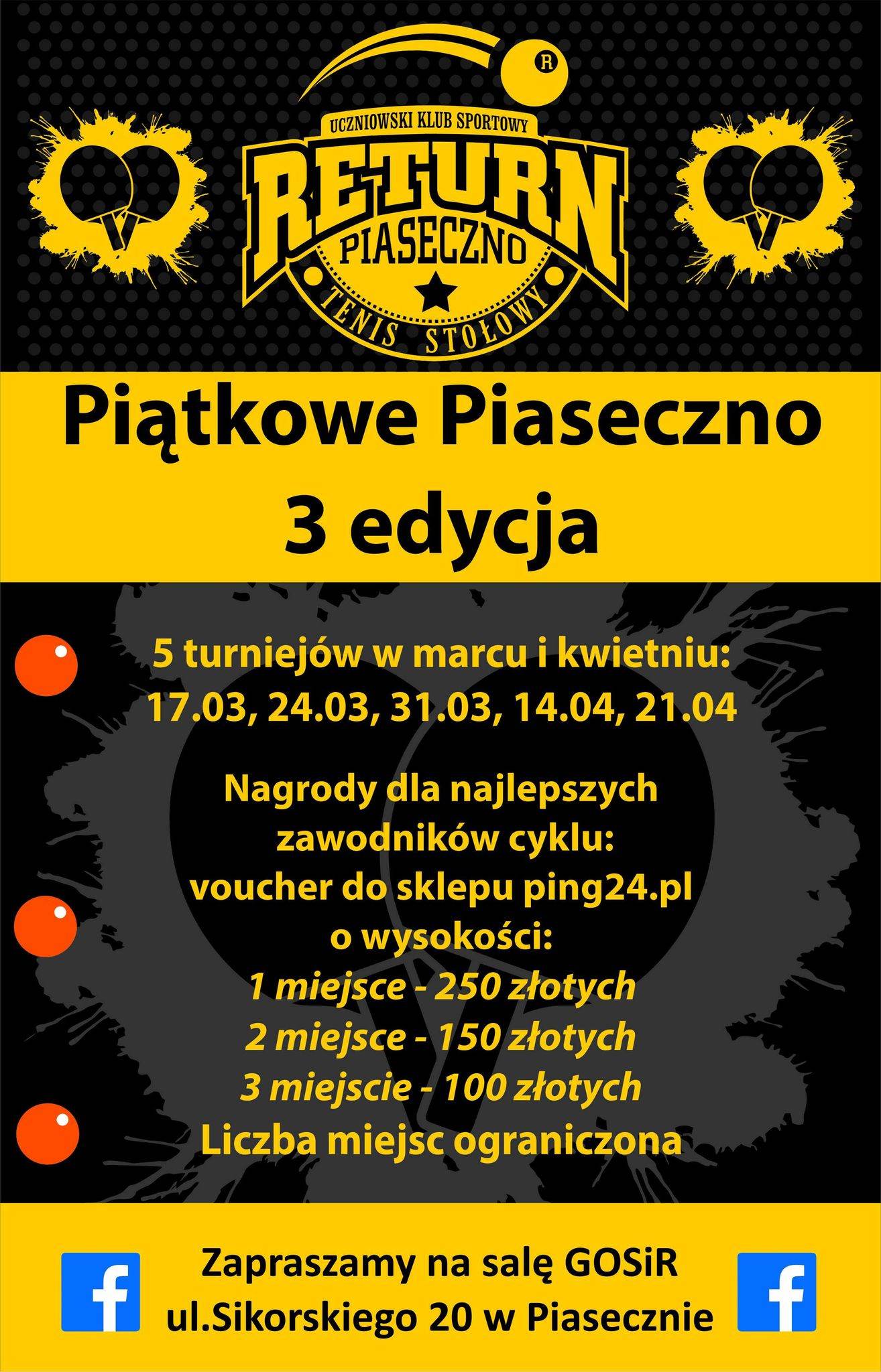 Plakat turnieju Piątkowe Piaseczno 2023 (3 edycja) - termin 1