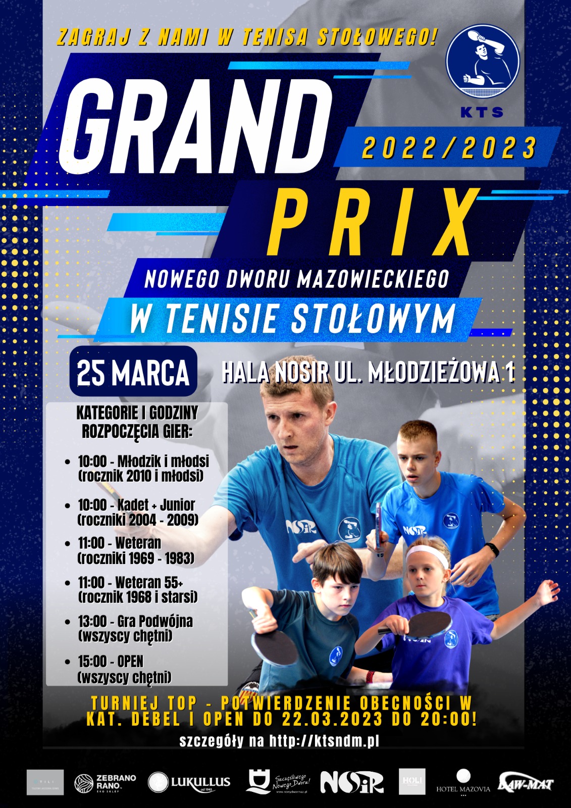 Plakat turnieju Grand Prix Nowego Dworu Mazowieckiego 2022/2023 - turniej TOP