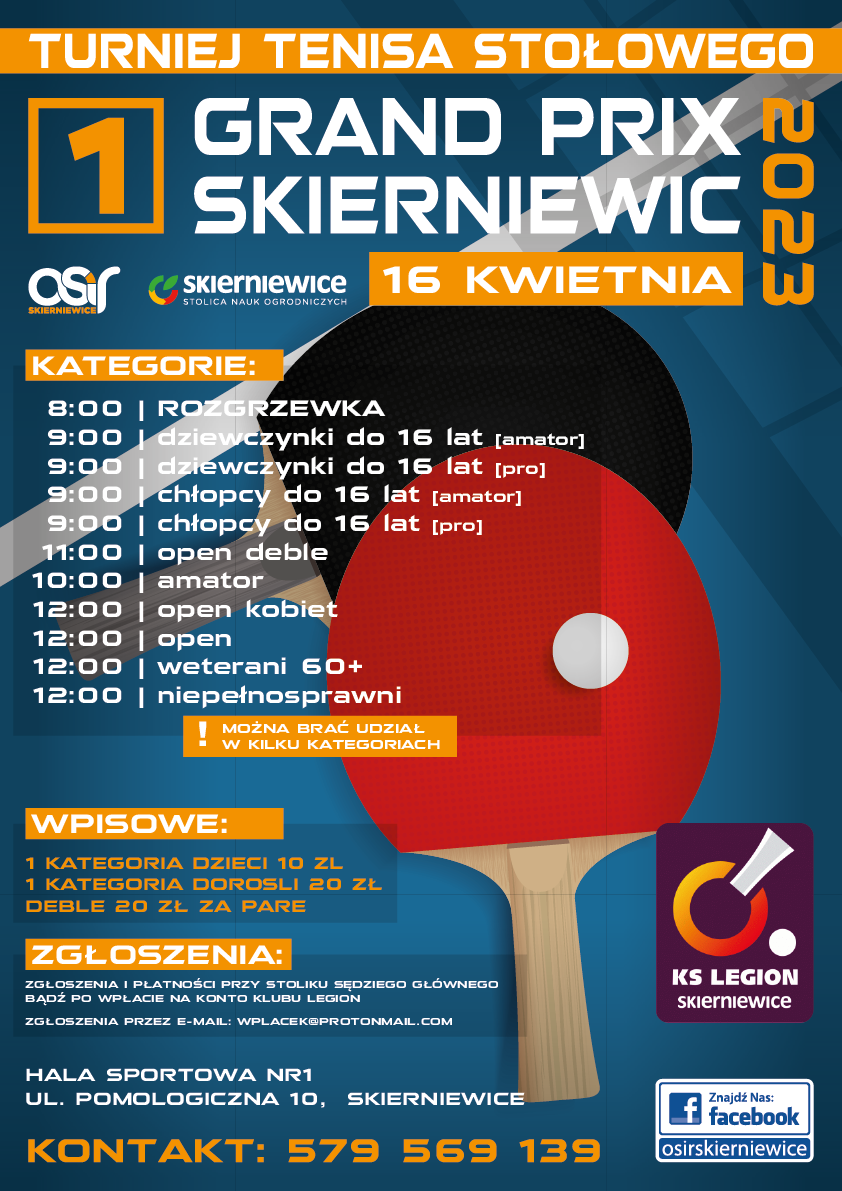 Plakat turnieju 1 Etap Grand Prix Skierniewic 2023