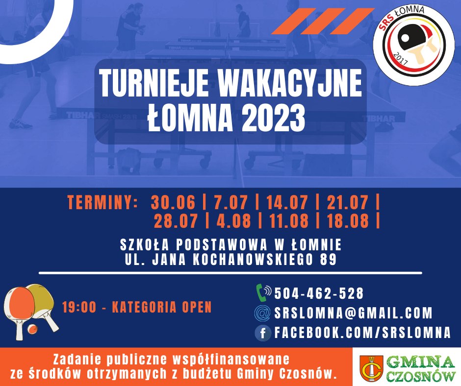 Plakat turnieju Turnieje Wakacyjne - Łomna 2023 - termin 1