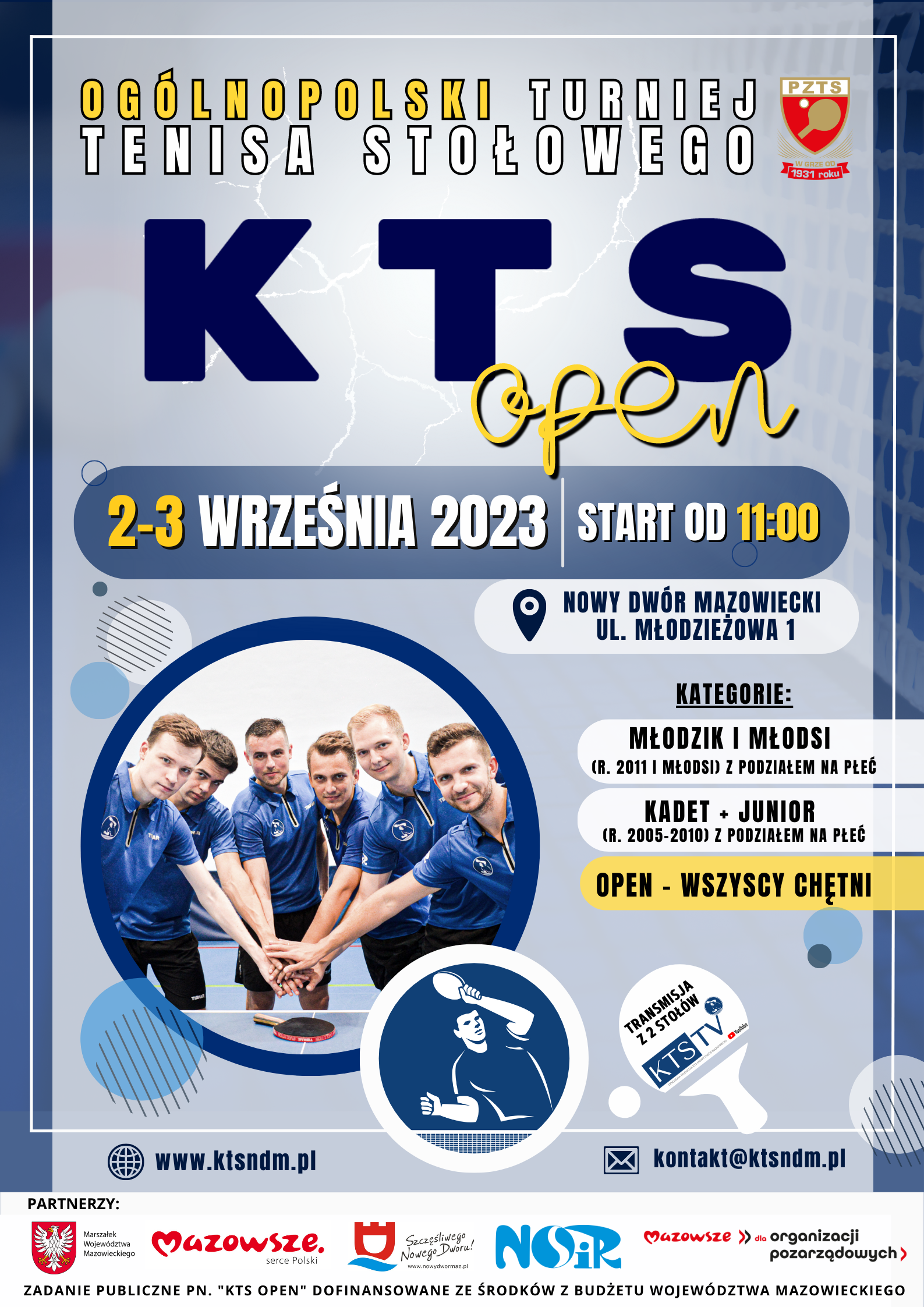 Plakat turnieju KTS OPEN 2023 - 2.09.2023