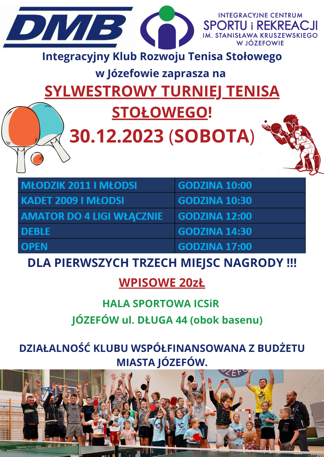 Plakat turnieju SYLWESTROWY TURNIEJ JÓZEFÓW 2023