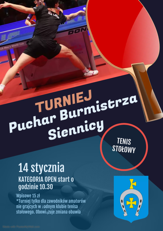 Plakat turnieju Puchar Burmistrza Siennicy