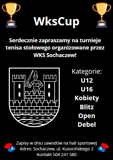 Plakat turnieju WksCup Sochaczew 6 stycznia 2024