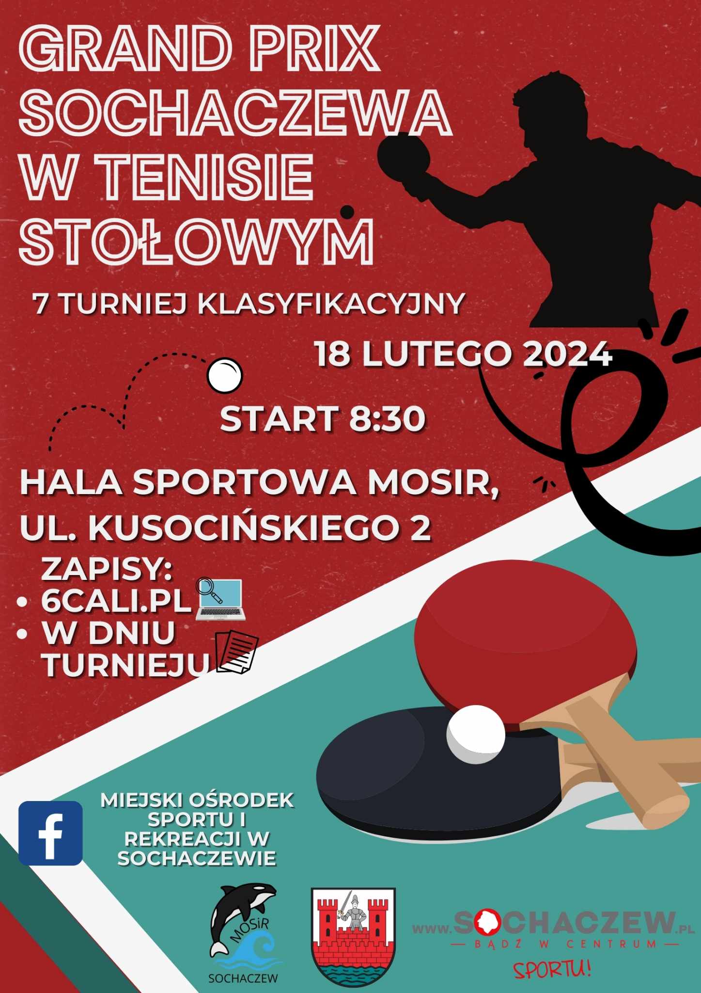 Plakat turnieju Grand Prix Sochaczewa w Tenisie Stołowym - VII turniej klasyfikacyjny