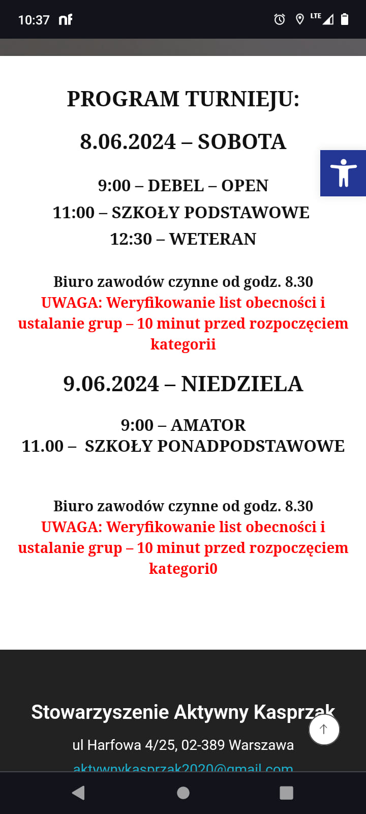 Plakat turnieju Turniej tenisa stołowego VI GRAND PRIX WOLA edycja WIOSNA (8 czerwca 2024)  (debel, open)