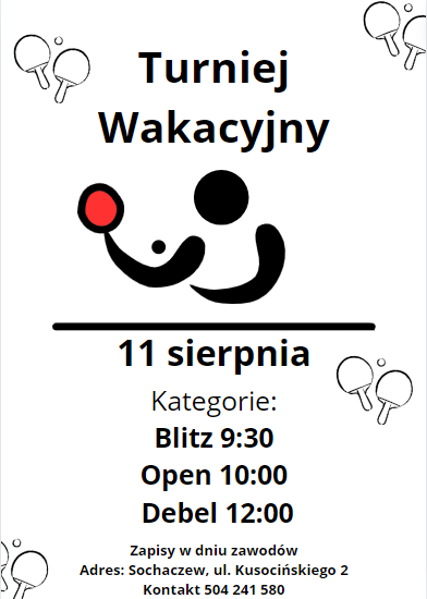 Plakat turnieju Turniej Wakacyjny