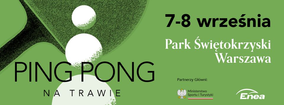 Plakat turnieju Ping Pong na Trawie Warszawa (8 wrzesień 2024)